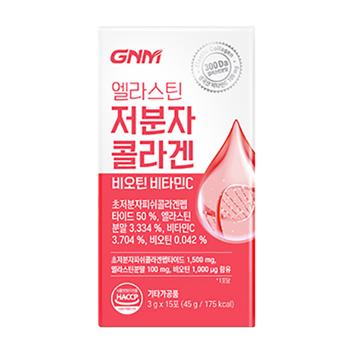 GNM자연의품격 엘라스틴 저분자 콜라겐 3g 15포 (4개)