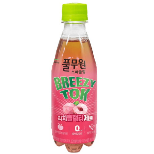 풀무원샘물 스파클링 브리지톡 피치 블랙티 제로 350ml (24개)