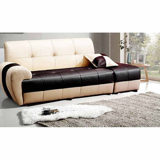 서광퍼니처 로엠 가죽소파 3인용 (스툴포함)_이미지