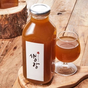 수제 생강청 국산유리병 생강착즙원액 650g 500ml 1병