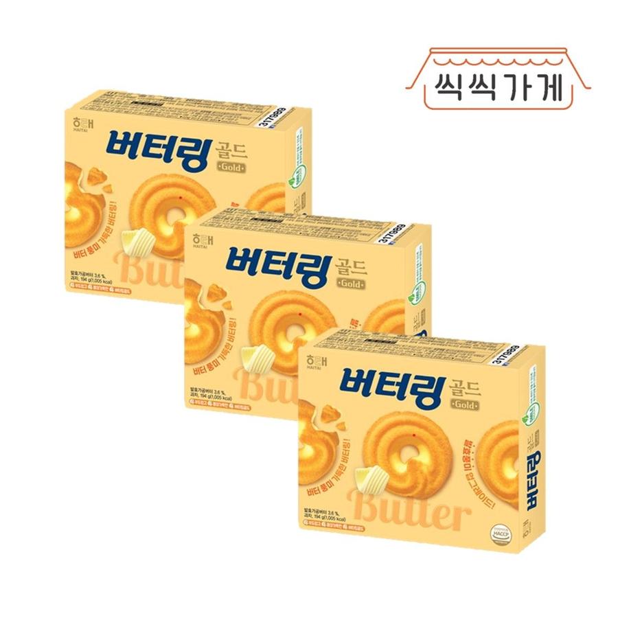 해태제과 버터링 골드 194g (3개)