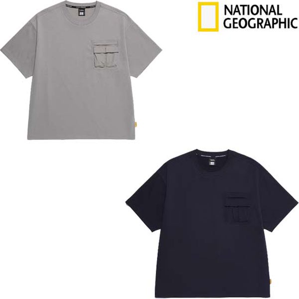 내셔널지오그래픽 NRN 가슴 포켓 세미오버핏 반팔 티셔츠 N252MTS100_이미지