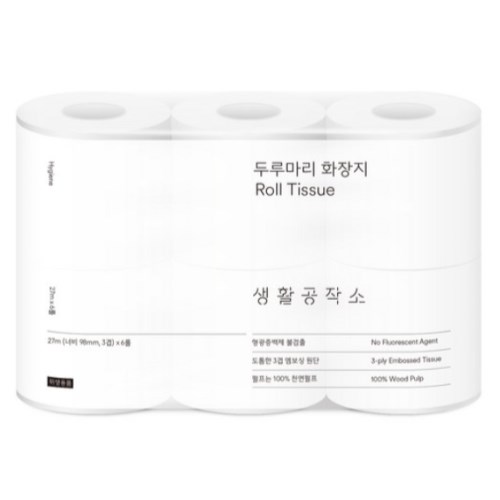 두루마리 화장지 27m (6롤)
