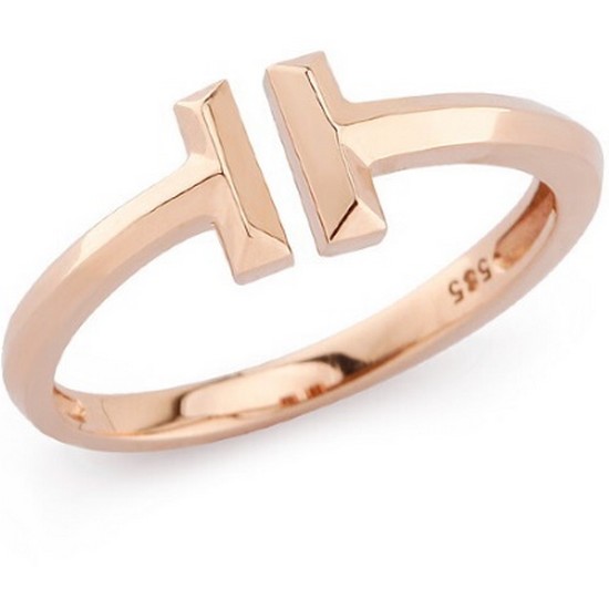 더스톤즈 18K 엣지 트윈 T 반지