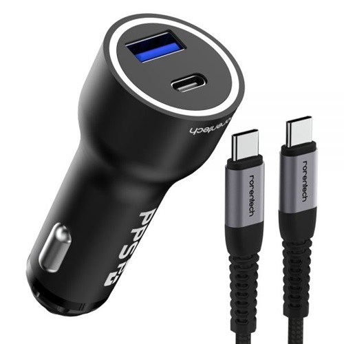 63W 면발광 PPS 듀얼 시거잭 차량용 초고속 충전기 + C to C 케이블