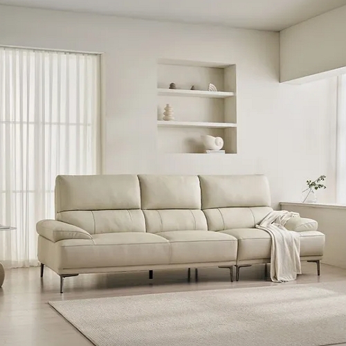 삼익가구 단트 프리미엄 천연가죽 소파 4인용 (스툴별도)