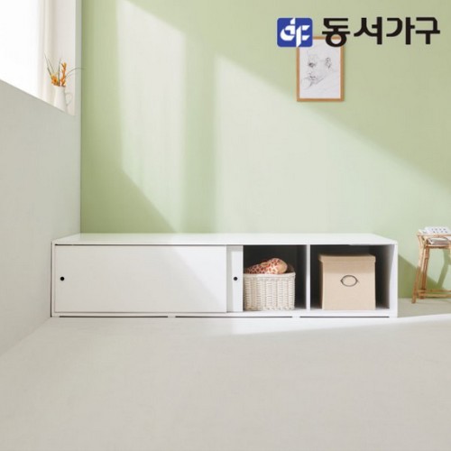 동서가구 솔트 꼬모 슬라이딩 수납 침대 SS (본넬스프링)_이미지