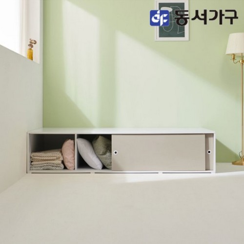 동서가구 솔트 꼬모 슬라이딩 수납 침대 SS (본넬스프링)_이미지
