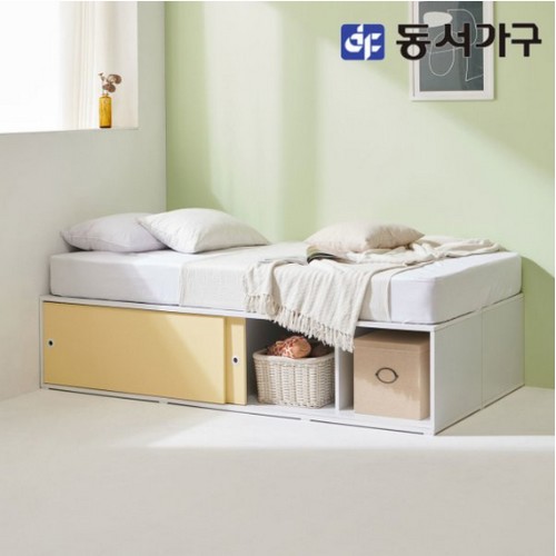 동서가구 솔트 꼬모 슬라이딩 수납 침대 SS (본넬스프링)_이미지