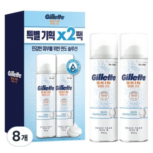 질레트 스킨텍 쉐이빙폼 245g (8개)_이미지