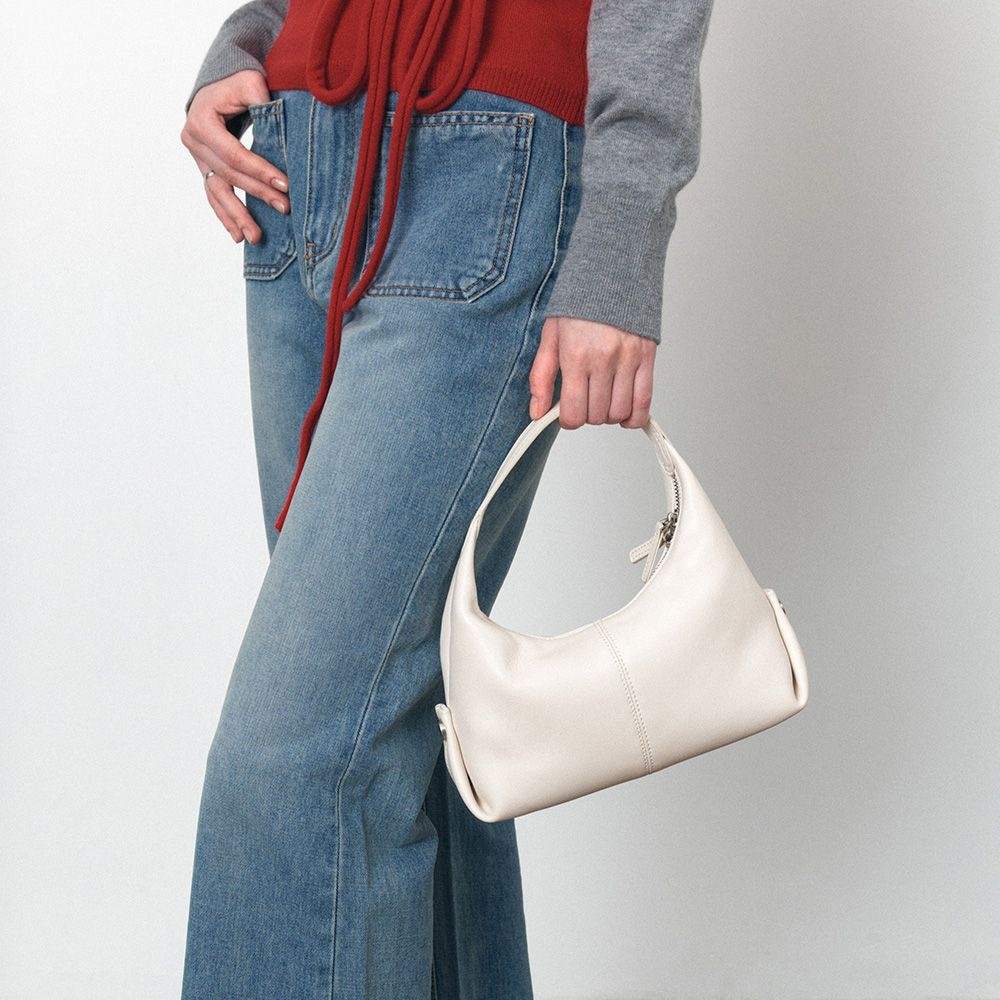 하크어패럴 시야쥬 SI-AC3076 Lambskin Flow Bag S_Ivory