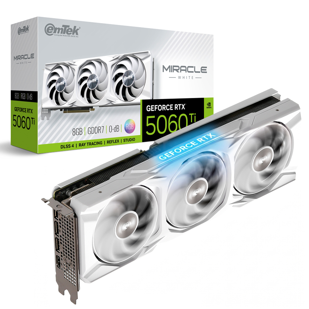 이엠텍 지포스 RTX 5060 Ti MIRACLE WHITE D7 8GB_이미지