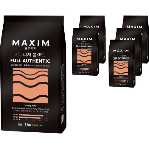 동서식품 맥심 시그니처 블렌드 풀 어센틱 1kg (6개)_이미지