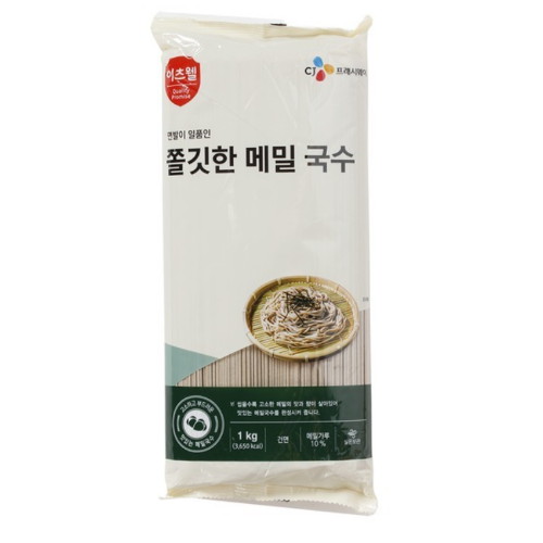 CJ프레시웨이 이츠웰 쫄깃한 메밀국수 1kg (2개)_이미지