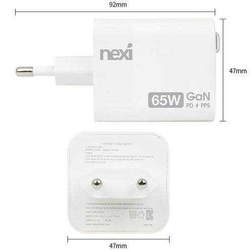 ������Ʈ��ũ NEXI PD PPS 65W 3��Ʈ GaN ������ NX1620