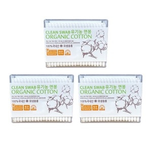 풍성 유기농 국산 무형광 순면 멸균 향균 사각 대용량 면봉 200개입 위생용품 미용실 화장 연고 1통_이미지