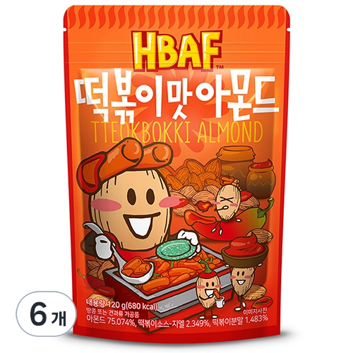 HBAF 떡볶이맛 아몬드 120g (6개)_이미지