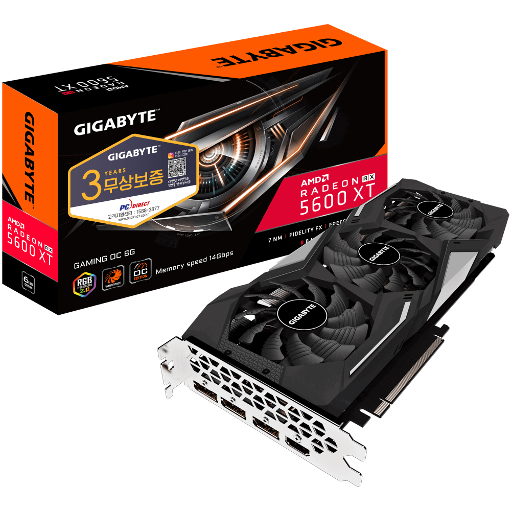 GIGABYTE 라데온 RX 5600 XT GAMING OC D6 6GB 피씨디렉트_이미지