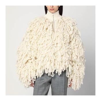 화이트 프린지 울 봄버재킷 6K10773S2595/XL_STELL-9500_323-M