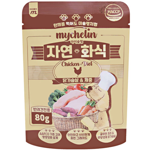 마이베프 독 마이슐랭 자연화식 닭가슴살&체중 80g