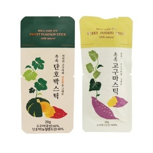 한울 촉촉 단호박스틱+고구마스틱 2종 20입 소포장간식 답례품 사무실간식 영양간식_이미지