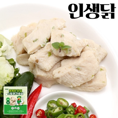 푸드원 인생닭 촉촉한 한입 스팀 닭가슴살 고추맛 100g (10개)_이미지