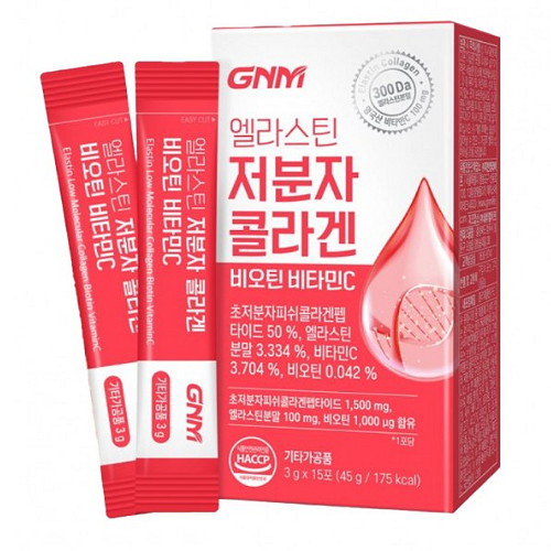 GNM자연의품격 엘라스틴 저분자 콜라겐 비오틴 비타민C 15포 (8개)_이미지