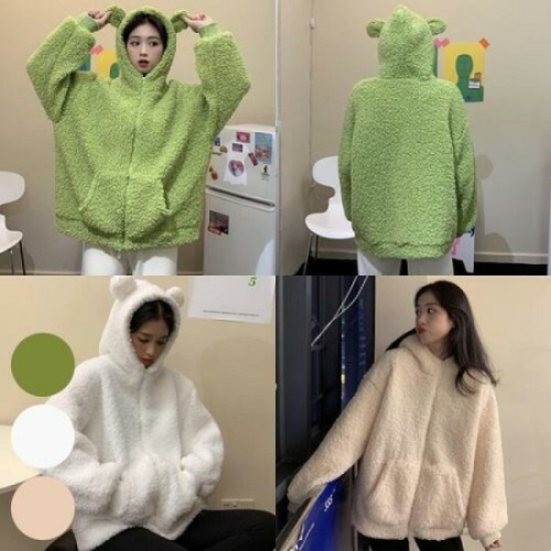 위쉬몰 DS 곰돌이후드플리스자켓 J750H309 빅사이즈_이미지