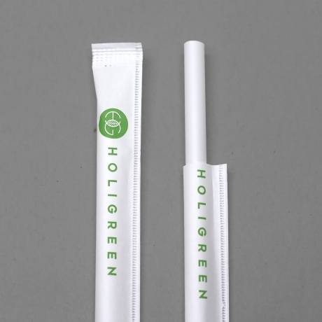 홀리그린 PLA 생분해 빨대 화이트 21cm (100개)_이미지