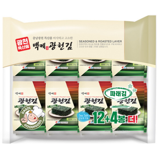 광천다솔김 백제광천김 파래 도시락김 4g (128개)