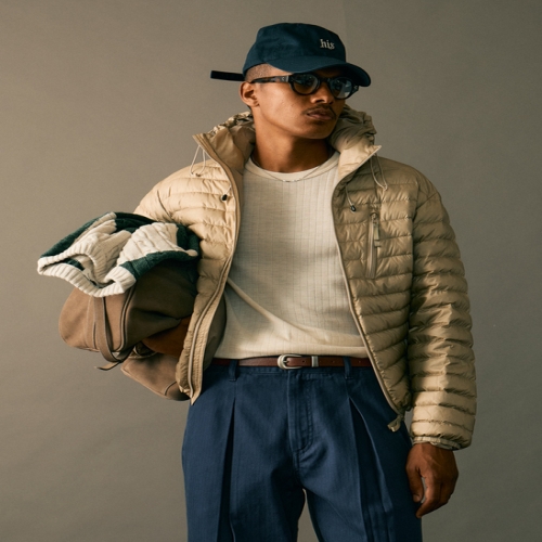 헤지스 남성 베이지 경량 구스다운_HZJU5F809I2_이미지