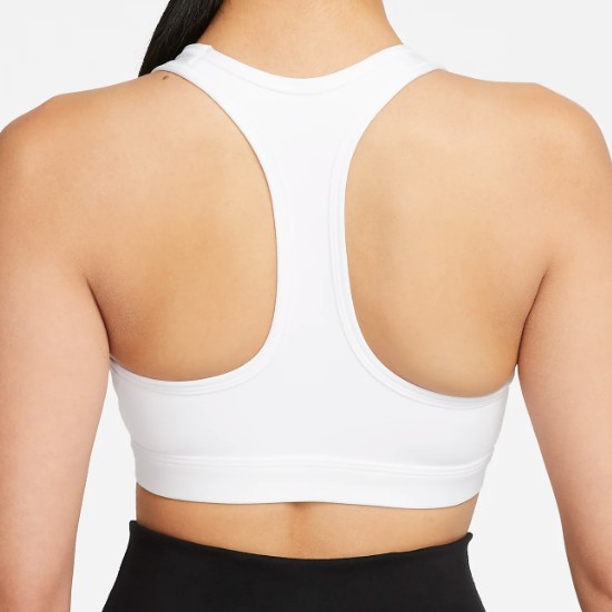 나이키 스우시 미디엄 서포트 패드 스포츠 브라 DX6822 (100, 화이트)_이미지