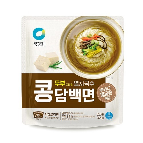 대상 청정원 두부로 만든 콩담백면 멸치국수 2인분 404g (1개)_이미지