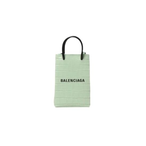 크로커다일 엠보스 미니 쇼핑백 폰 홀더 라이트 그린 5938261U61N3960