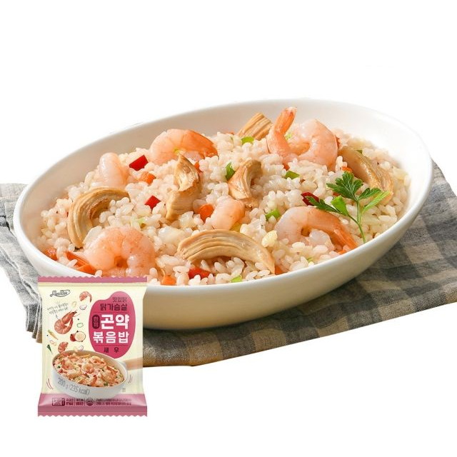 맛있닭 닭가슴살 한끼 파우치 곤약 볶음밥 새우 200g (8개)