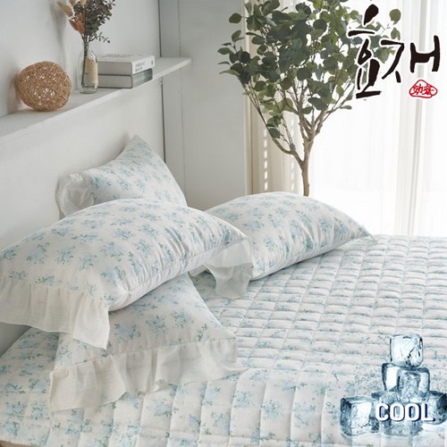 효재 마거릿 냉감 인견 여름 침대패드 겸 카페트 (퀸 Q/킹 K)_이미지