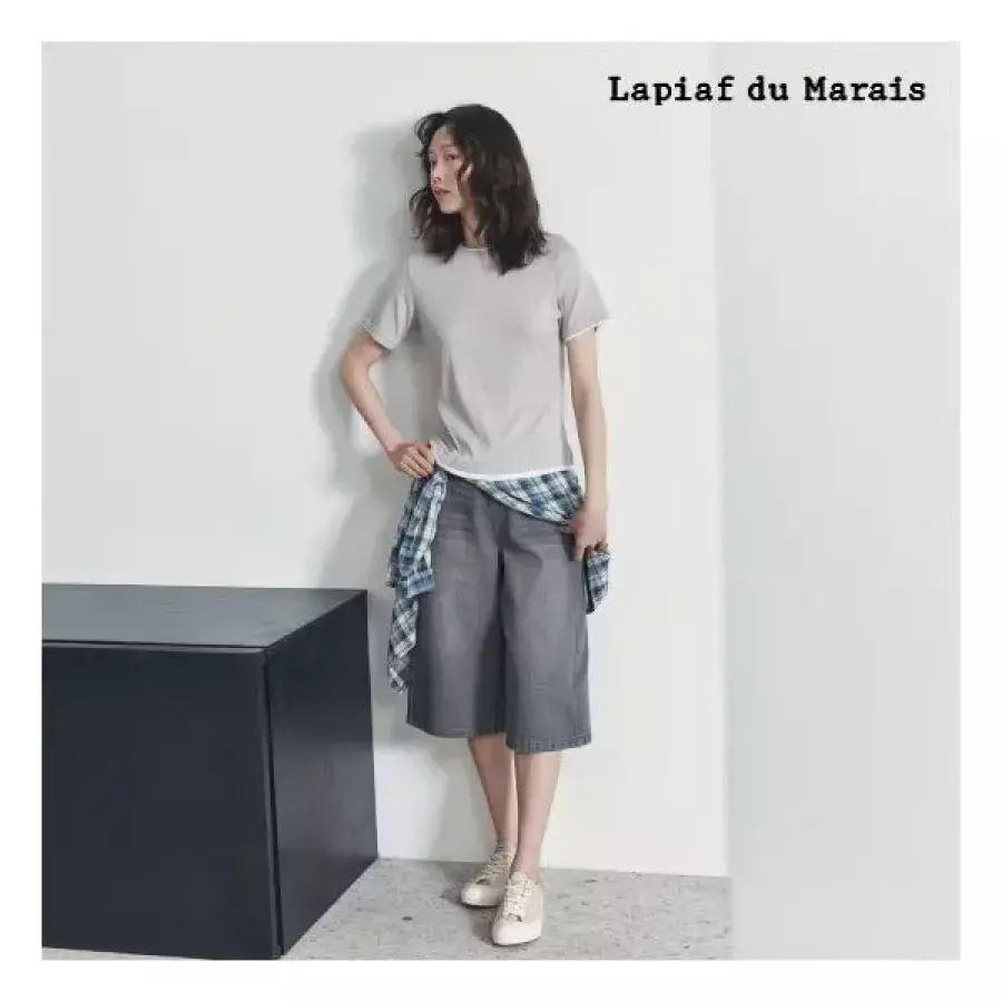 Lapiaf 스티치 포인트 버뮤다 데님 1종 1051655