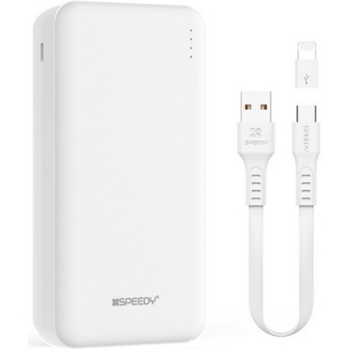 디엠케이코리아 SPEEDY 슬림 듀얼 보조배터리 SPE-B22PCPPB200A 20000mAh (케이블포함, 2개)_이미지
