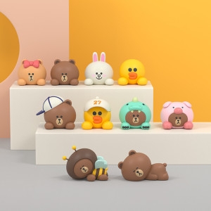 LINE FRIENDS 피규어 단품 11캐릭터 네이버 거실 모니트 자동차 대시보드 네비게이션 장식