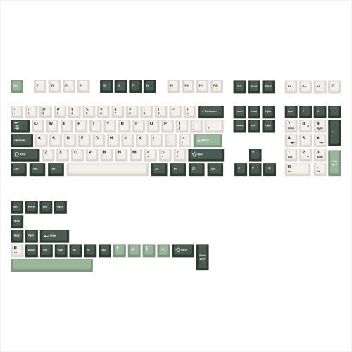 SPM 3색조합 PBT 이중사출 영문 키캡 몬스테라그린 (130개)