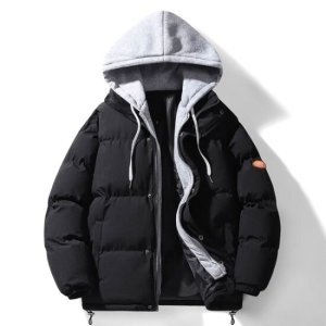 남녀 공용 면 후드 레이어드 패딩 점퍼 WI052P
