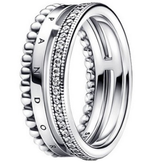 판도라 시그니처 로고 파베 비디드 반지 192312C01_이미지