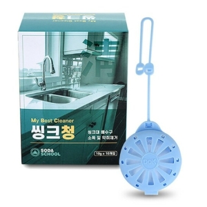 엘앤에스 소다스쿨 씽크대 배수구 세정제 씽크청 10g 10개입 (1개)