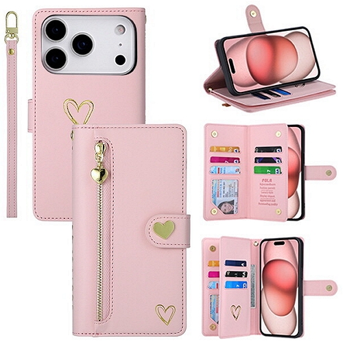 아이폰 에어 컬러풀 하트 가죽 다이어리 카드 지갑 케이스