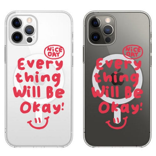 갤럭시S25 플러스 해피 스마일 투명 맥세이프 케이스