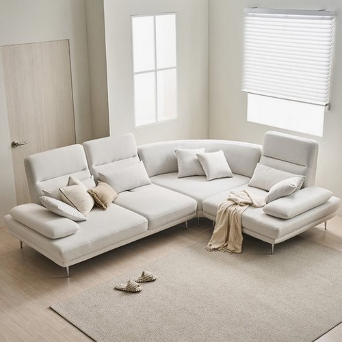 장인가구 도이 코너형 스윙 타이보텍스 이지클린 패브릭 소파 5인용 (스툴별도)_이미지