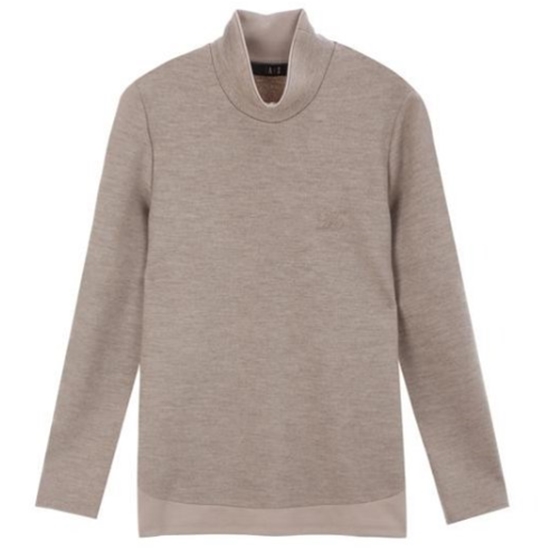 LF 닥스레이디스 라이트그레이 배색 반터틀넥 티셔츠 DLE06D905LE