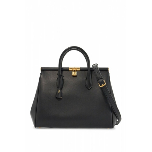 돌체앤가바나 여성 블랙 카프스킨 탑 핸들 백 위드 클래식 앤 스트럭쳐 숄더 스트랩 BB7763 A9S25 80999 /5