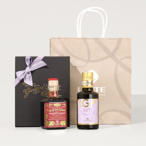 GRAN DEPOSITO ACETO BALSAMICO 주세페주스티 주세페주스티 3메달 큐빅 발사믹식초 + 콘제디 IGP 올리브오일 250ml 세트 (1개)