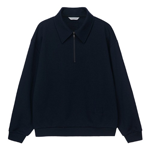 마인드브릿지 원포인트 하프집업 오버핏 카라 맨투맨 MXTS6152_이미지